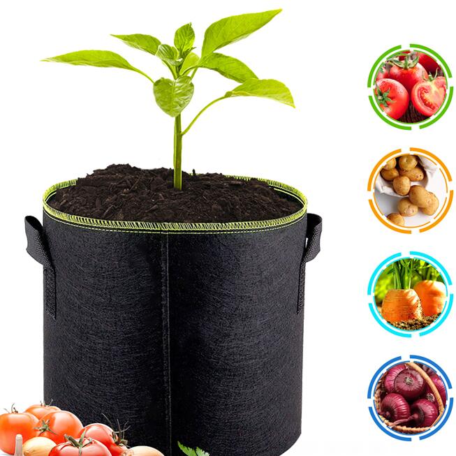 25 Gallon Plant Grow Bags Black Thickened Non-Woven Aeration Fabric Pots